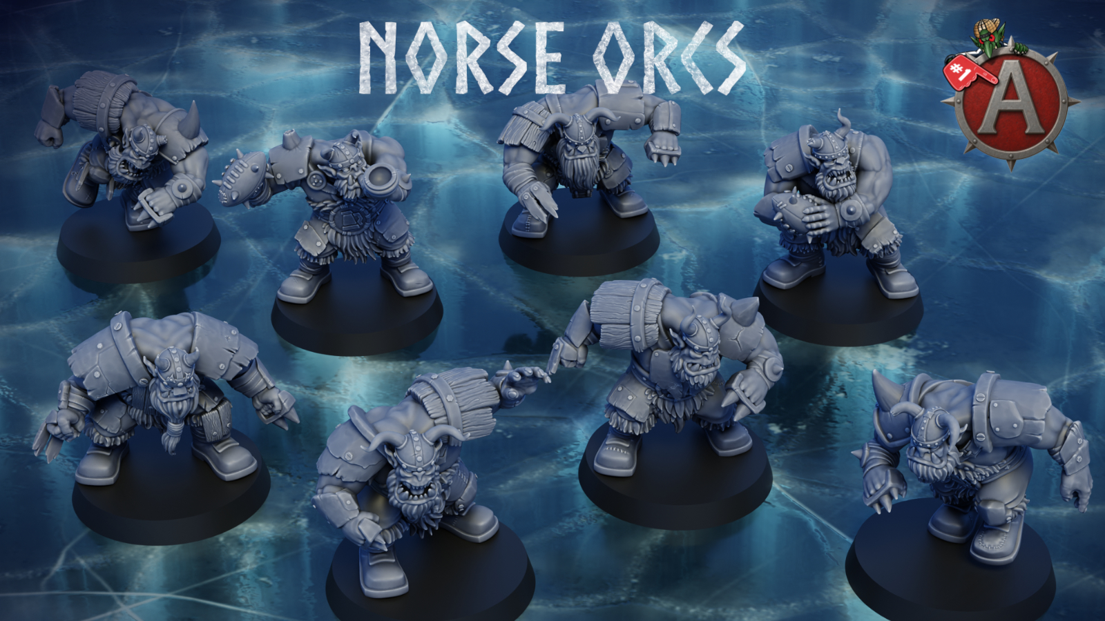 Norse Orcs - 3D Printable, Pre-Supported Greenskins for Fantasy Football Campaign - MyMiniFactory