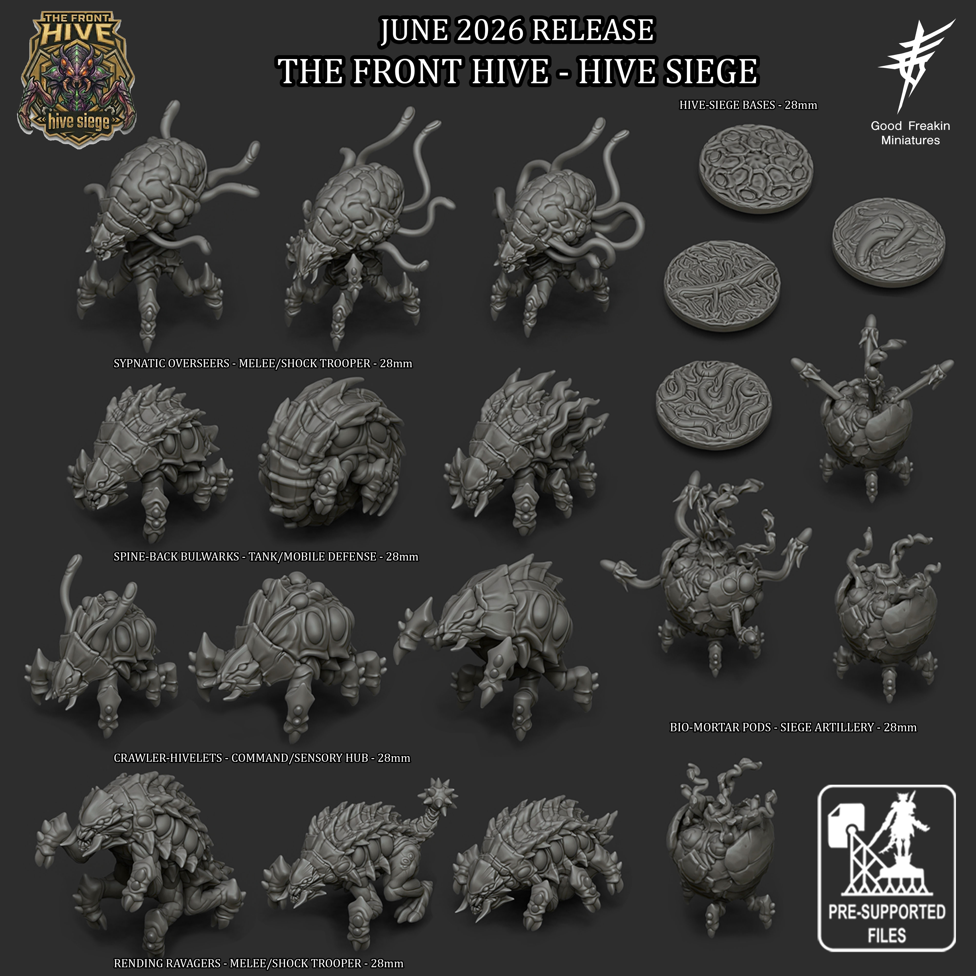 JUNE 2026 RELEASE - Hive-Siege: The Hive-Front - FULL SET - 20 MODELS ...