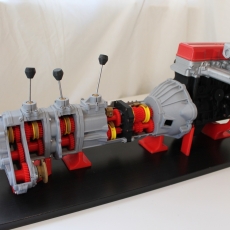 Complete working model, 4 cylinder engine, transmission, and transfer case. Educational Toy 3D model