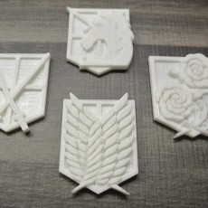 Attack on Titan - Shingeki no Kyojin - Military Emblem Badges 3D model