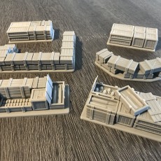 Wargaming compatible Terrain - Tank Trap - Crates / Pallets / Defenses 3D model