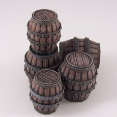 Delving Decor: Medieval Barrels (28mm/Heroic scale) 3D model by Arian Croft
