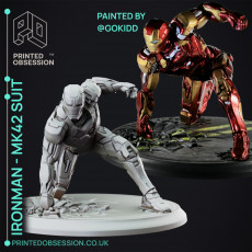 IRONMAN MK42 - Super Hero Landing Pose - 20 CM base 3D model by Printed Obsession