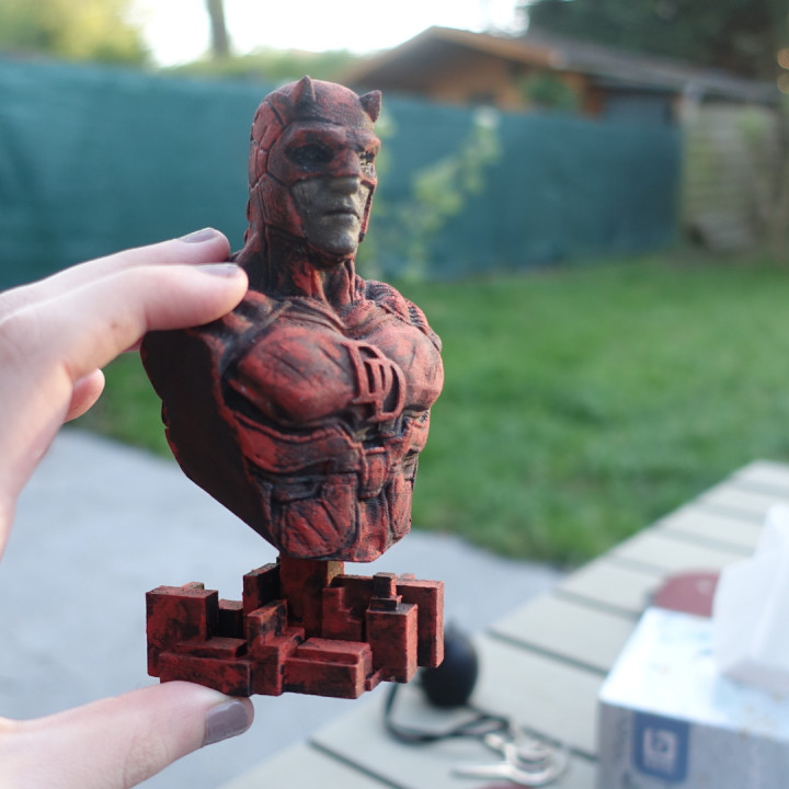 3D Print of Daredevil from Marvel Comics (support free bust) by zoeury