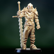 Fantasy medieval knight warrior with great sword 3D model by PollyGrimm