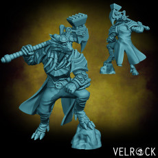 Male Dragonfolk Engineer with Mechanical Hammer (PRESUPPORTED) 3D model by Velrock Art Miniatures