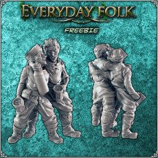 Pair 'o Drunkards - SUPPORT FREE - Everyday Folk 3D model