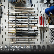 Brush & Tool Holder - Ikea Skadis Pegboard 3D model