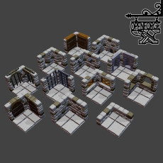 Dungeon Stone - Wall on Tile: Corners (Full Set) 3D model by Devon Jones