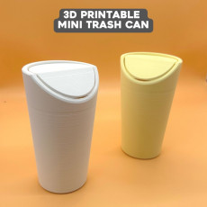 3D Printable Mini Trash Can for Car and Office Use 3D model