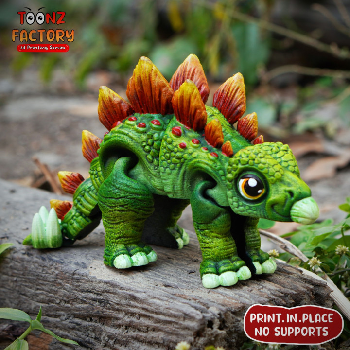 3D Printable Flexi Stegosaurus Dinosaur by Toonz Factory