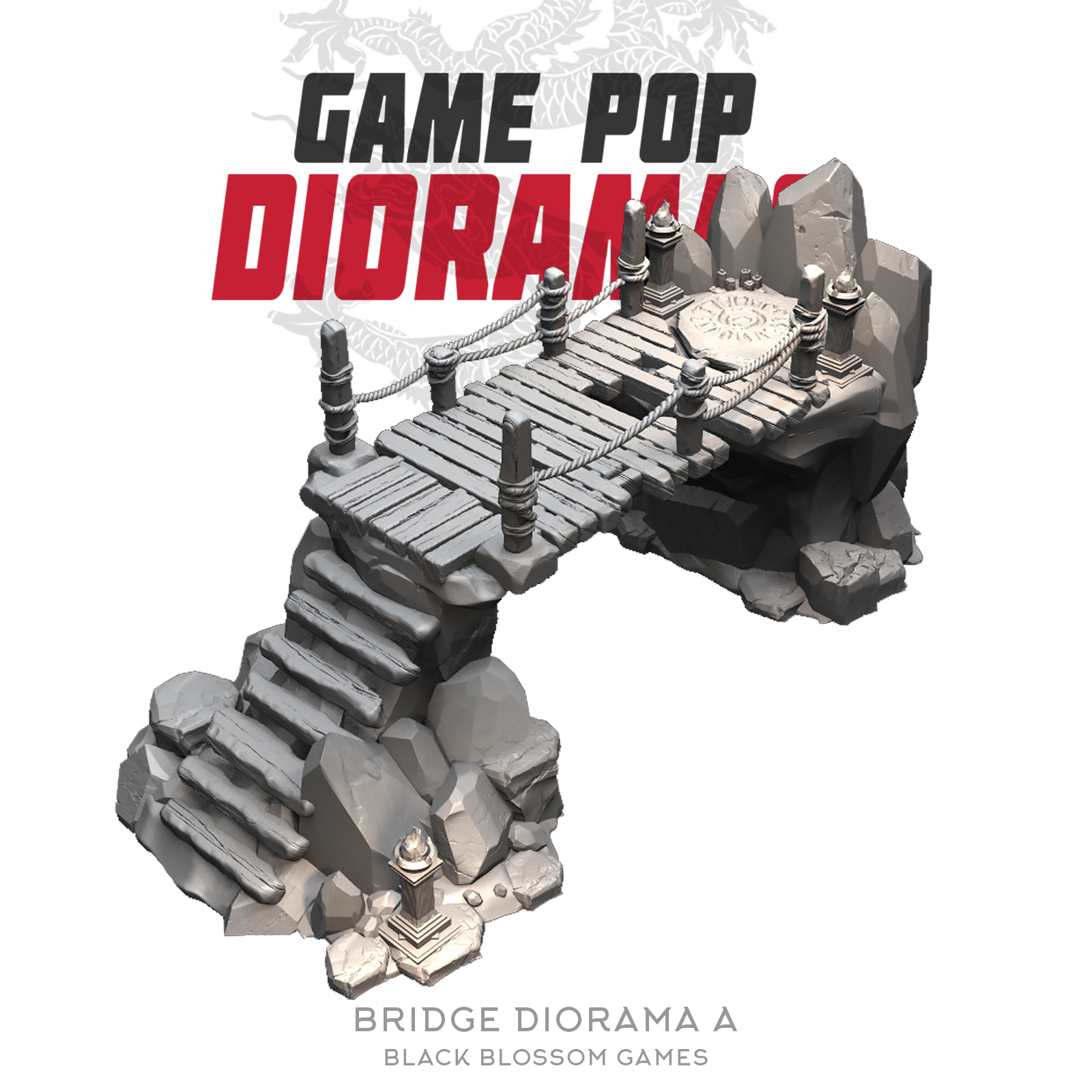 DRM024 Bridge A Diorama :: Game Pop Dioramas :: Black Blossom Games