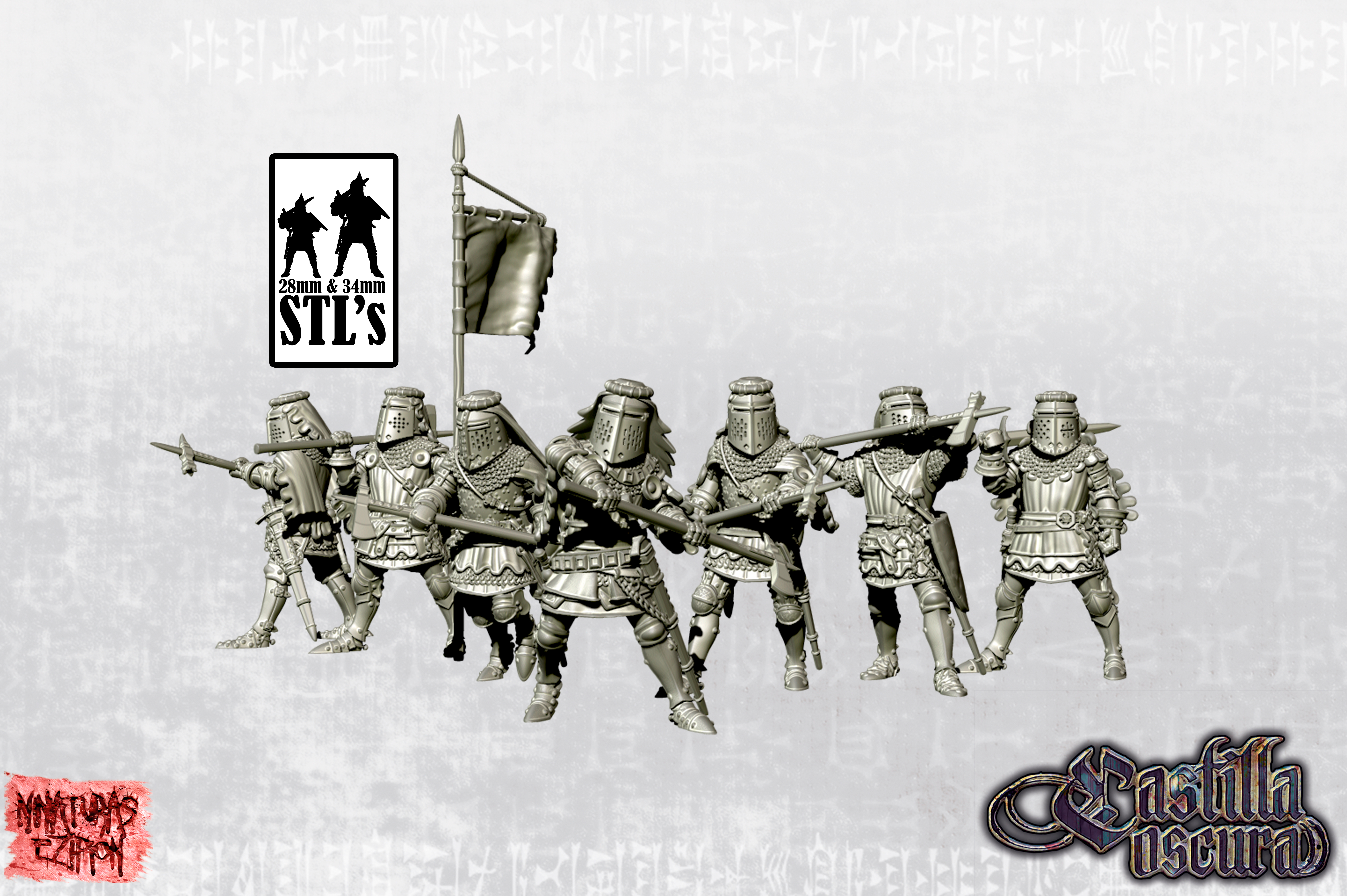 Knights with Great Helms and Polearms