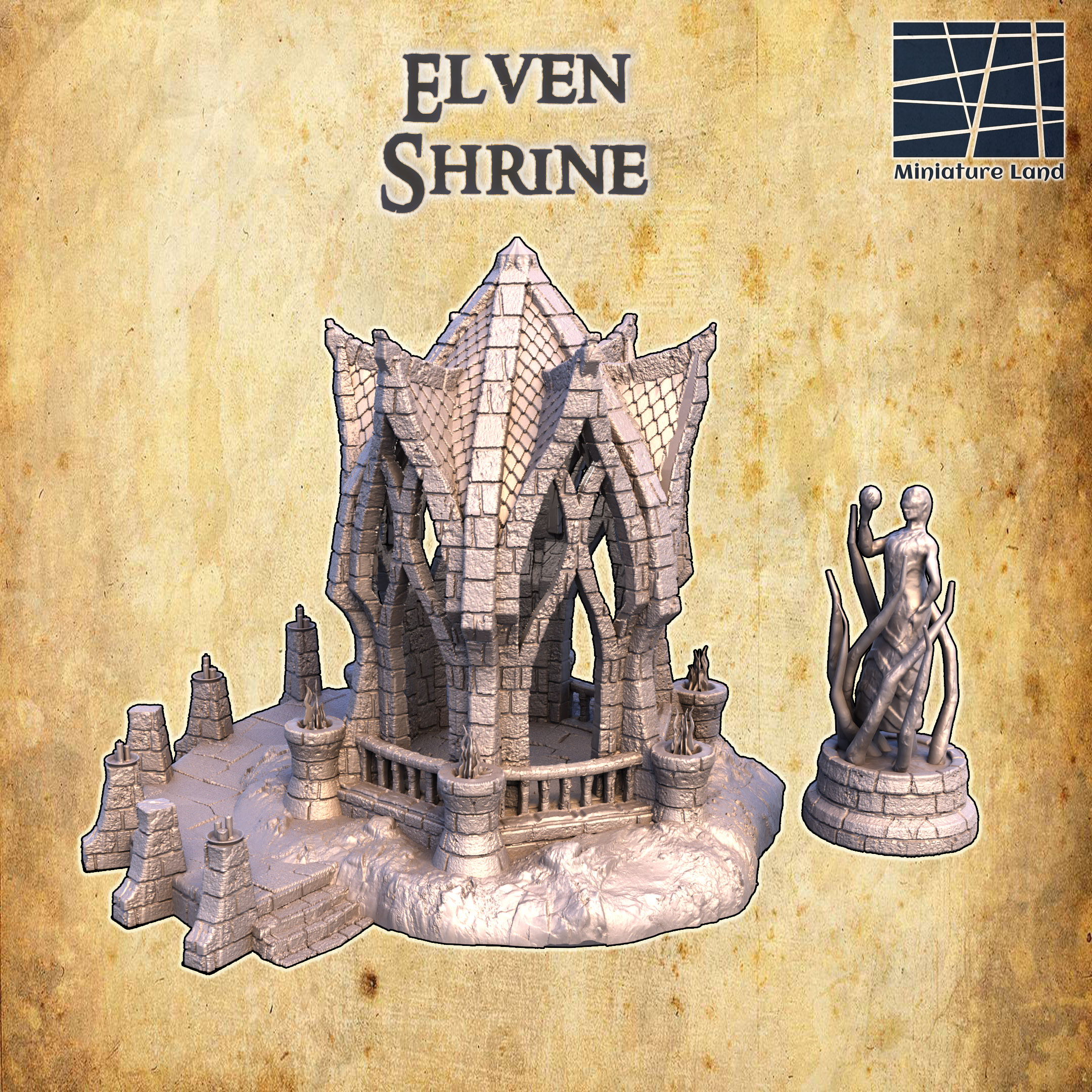 Elven Shrine - Tabletop Terrain - 28 MM