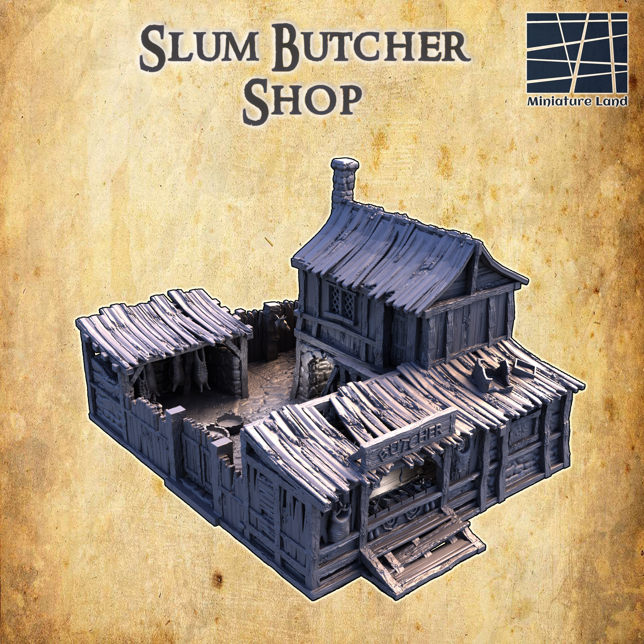 Slum Butcher Shop - Tabletop Terrain - 28 MM
