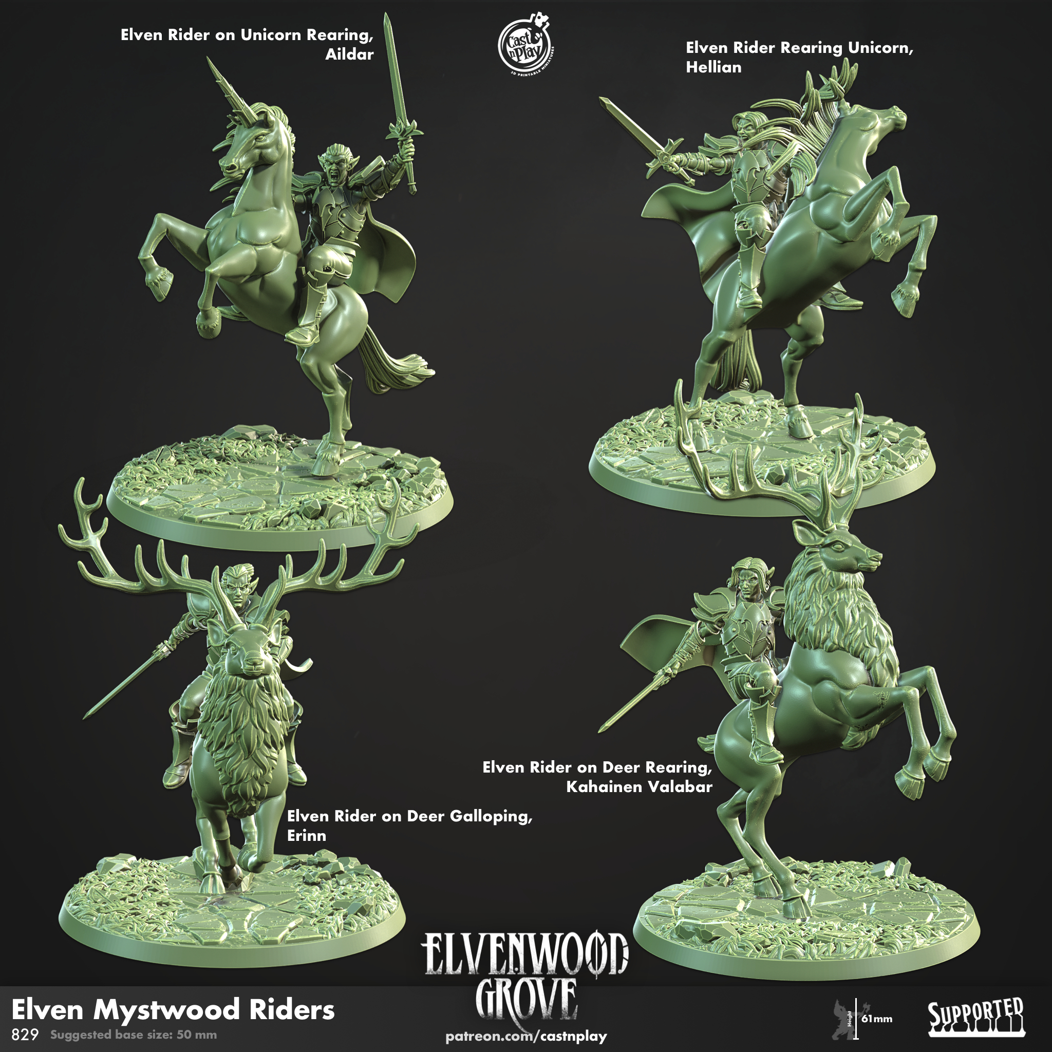 Elven Mystwood Riders (Pre-Supported) | Cast n Play
