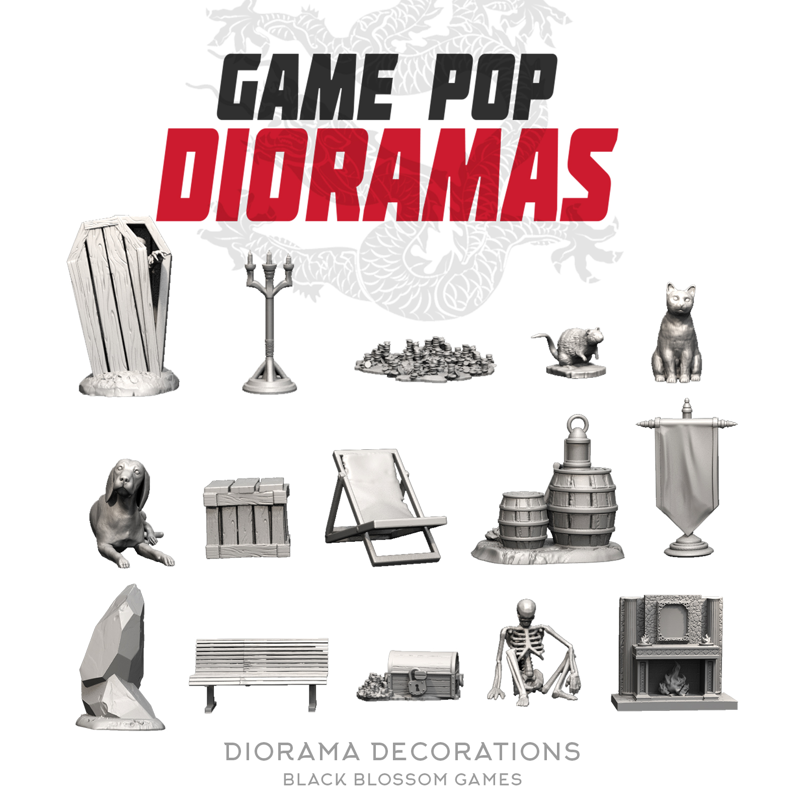 DRMA07 Decorations for Dioramas :: Game Pop Dioramas :: Black Blossom Games