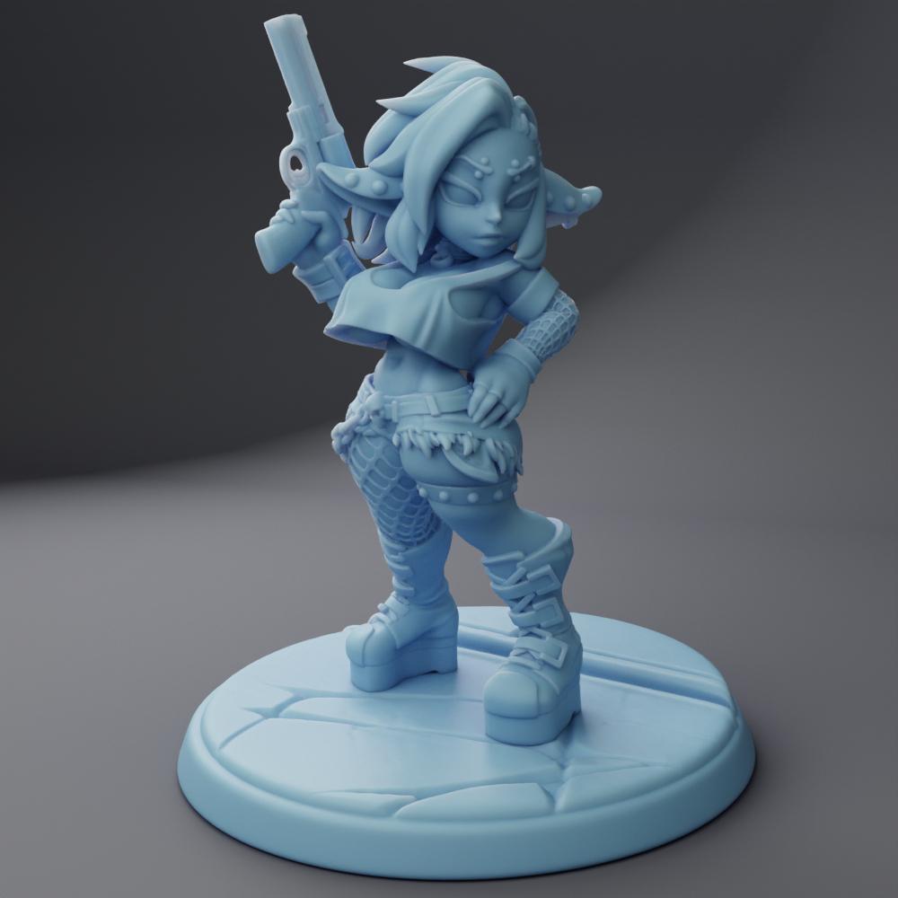 Leora the Goblin ( Female Goblin Cyberpunk / Goth / Starfinder )