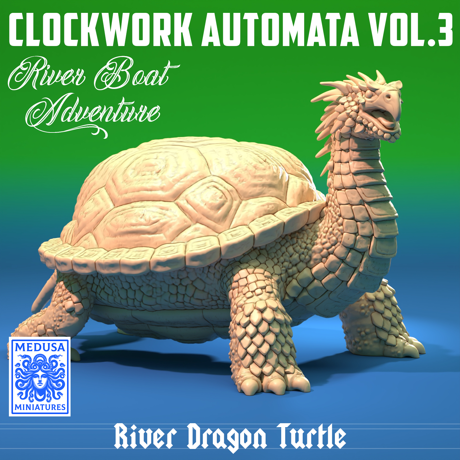 Ancient River Dragon Turtle STL – 3D Printable Miniature for RPGs & Wargames