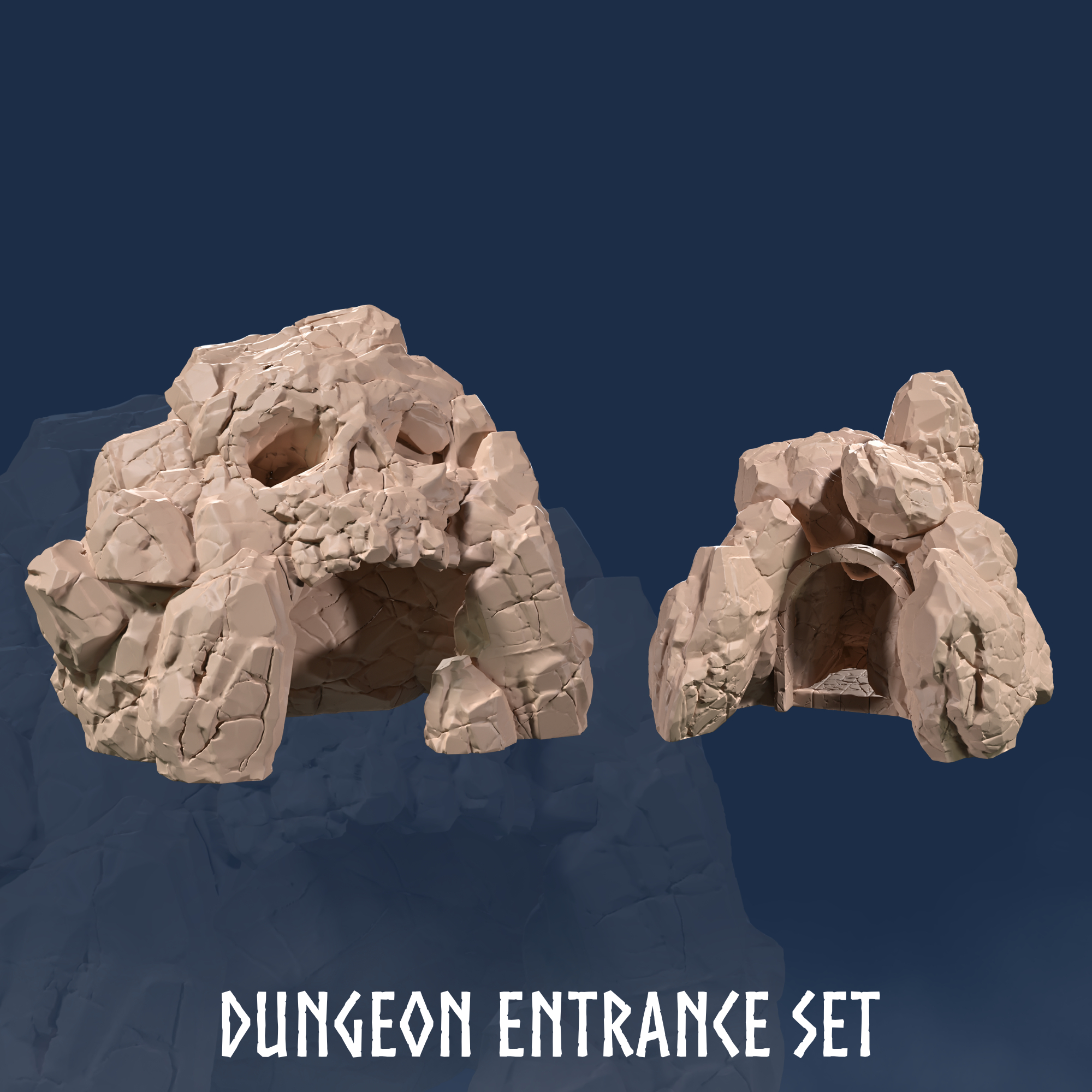 Dungeon Entrance Set (2 Models) - Cave Entrance - Crypt Entrance - Caves - Dungeon - Dungeons - Tomb - Crypt - Pier - Skull - Gate - Portal