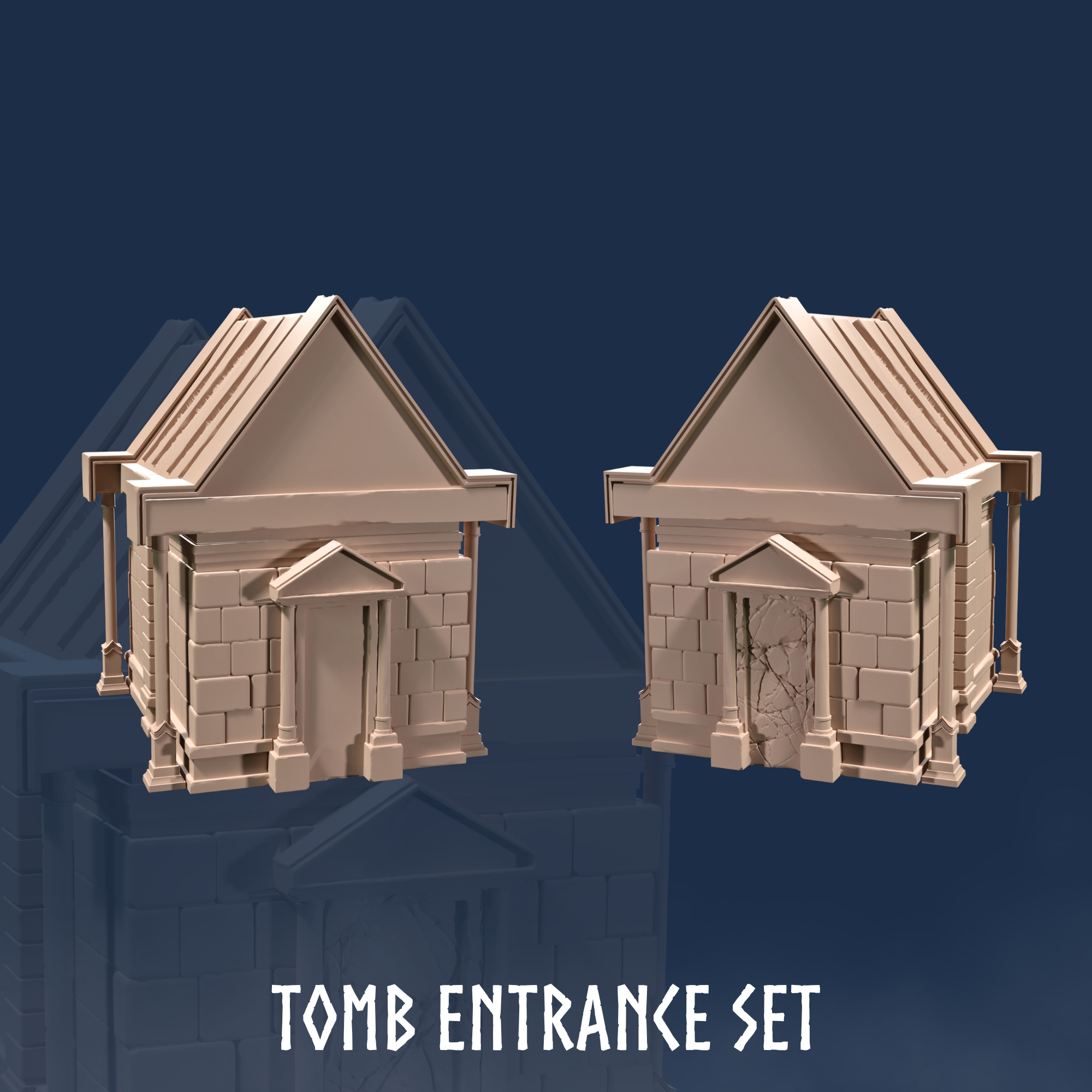 Tomb Entrance Set (2 Models) - Dungeon Entrance - Tomb - Tombs - Graveyard - Crypt - Cemetery - Entrance - Gate - Building - House - Gothic