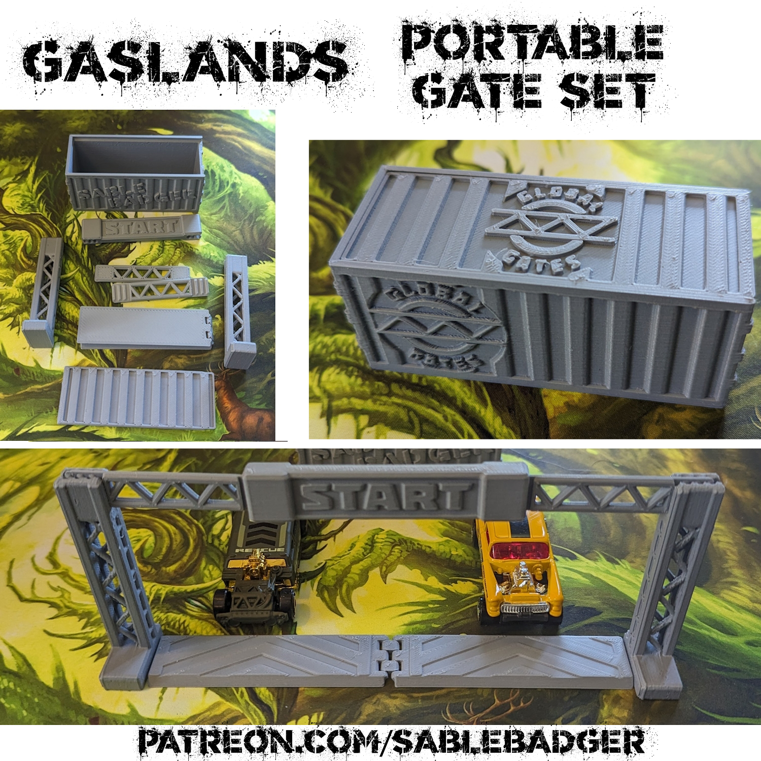 Gaslands - Portable Gate set with Shipping Container Terrain