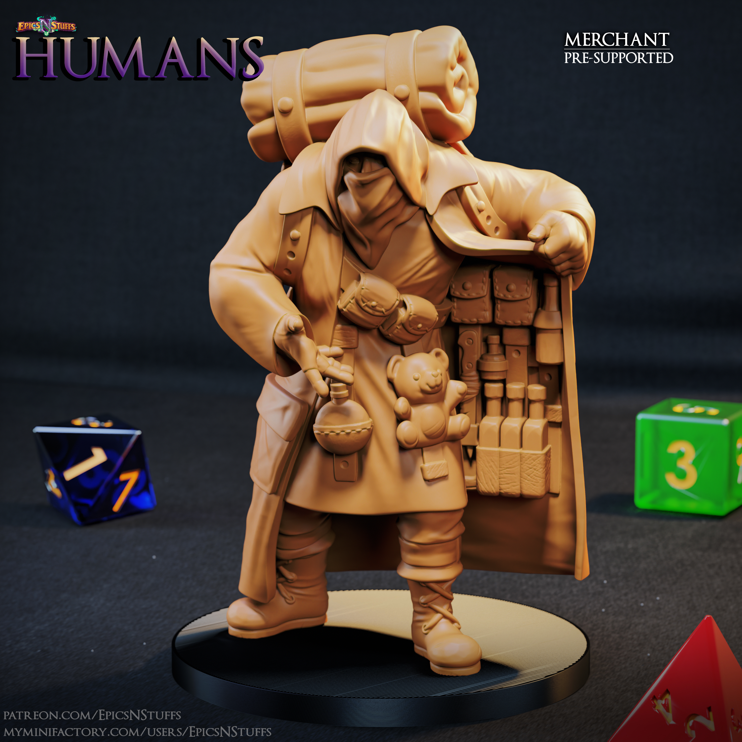 Human Merchant Miniature - Pre-Supported