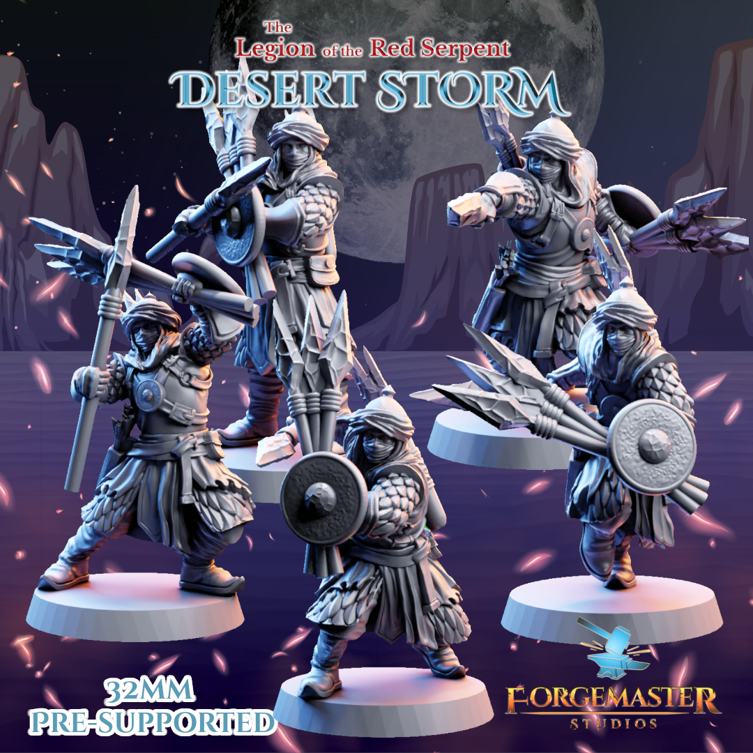 Desert Spear Warriors - Desert Shadow Spear Poses