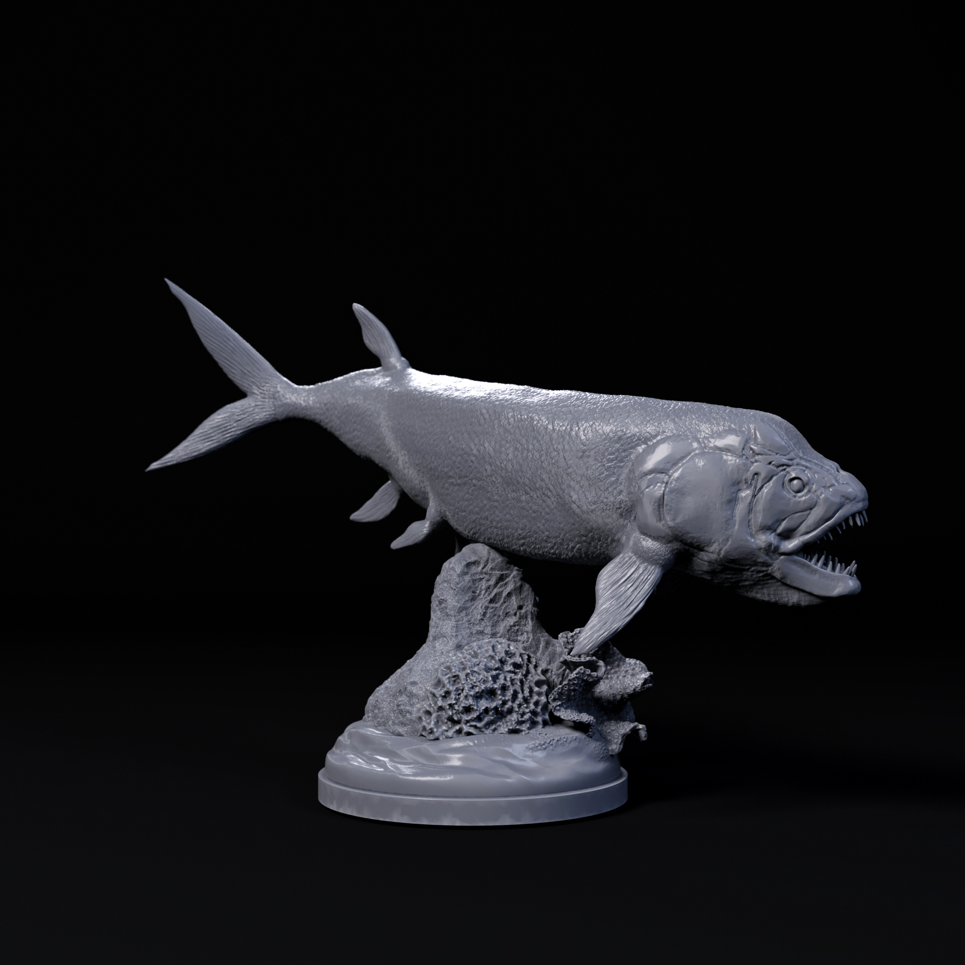 Xiphactinus swimming 1-35 scale pre-supported prehistoric fish