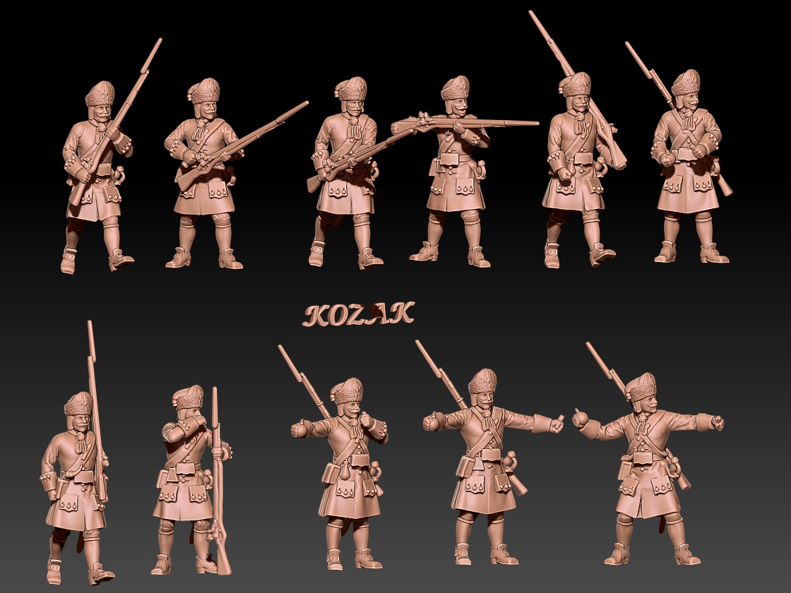 Russian grenadiers GNW in bearskin hat and socket bayonet set 2
