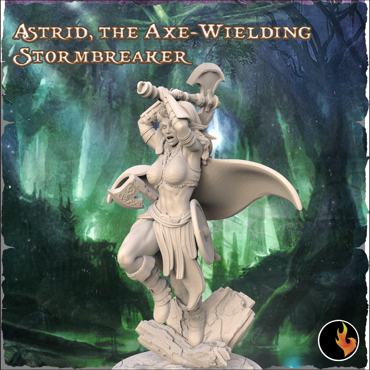 Axe Barbarian Warrior Astrid - Axe Barbarian Warrior - 75mm