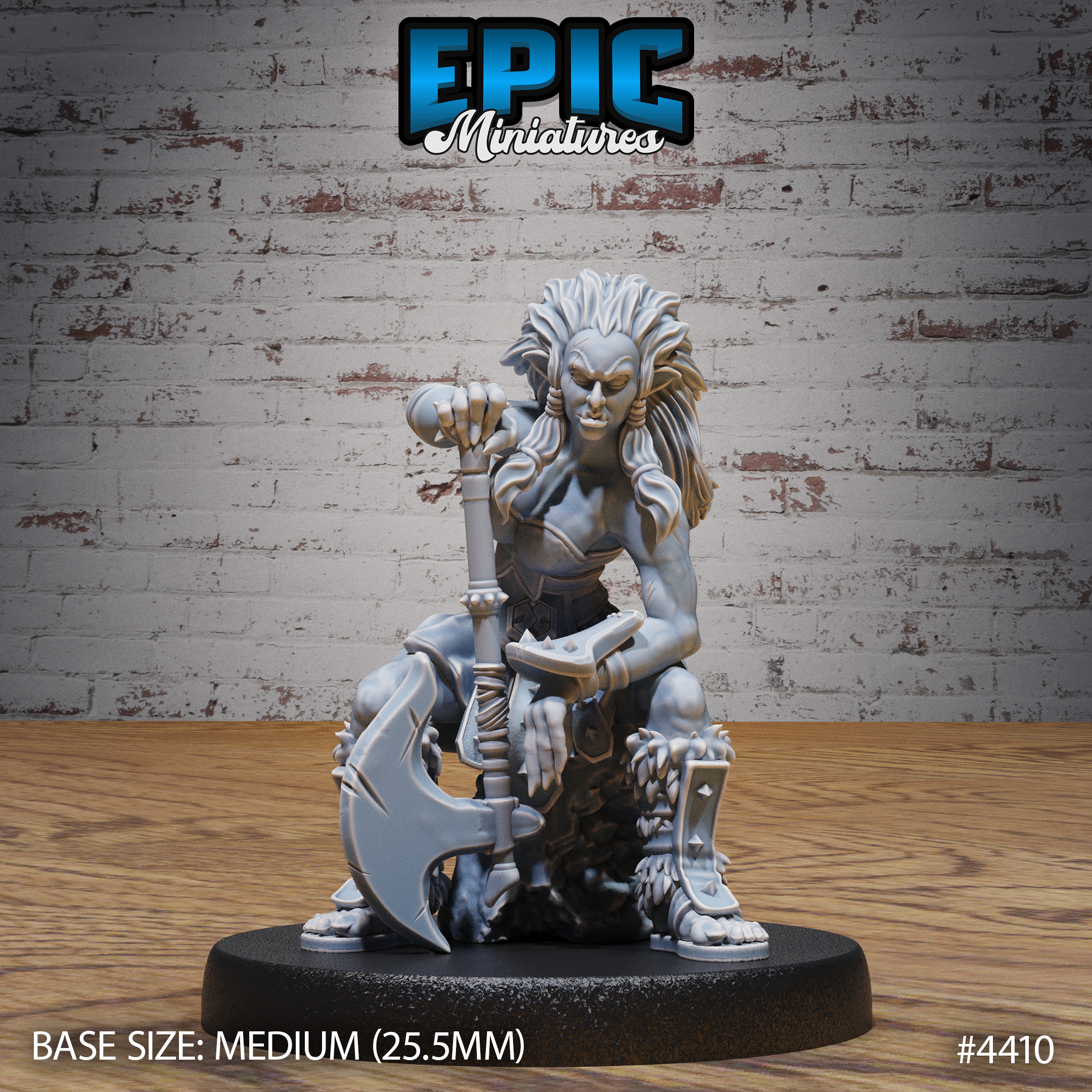 Half Orc Fighter Female Sitting / Green Skin Warrior / Humanoid Beast / Rogue Army / Forest Bandit / Armored Creature / Woodland Encounter