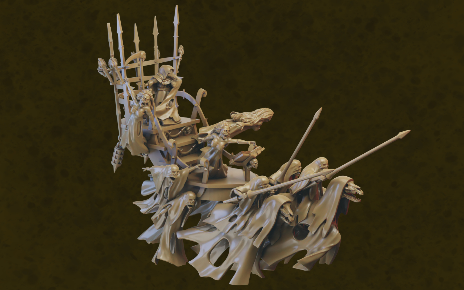 Ghost Chariot miniature (32mm, modular)