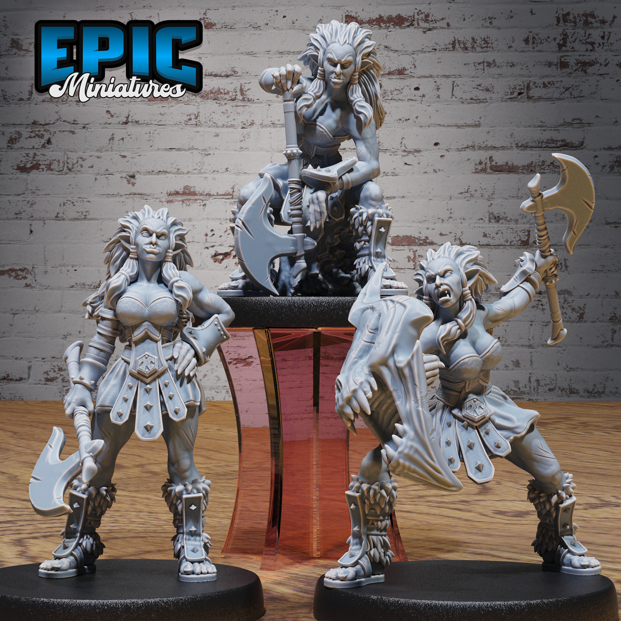Half Orc Fighter Female Set / Green Skin Warrior / Humanoid Beast / Rogue Army / Forest Bandit / Armored Creature / Woodland Encounter
