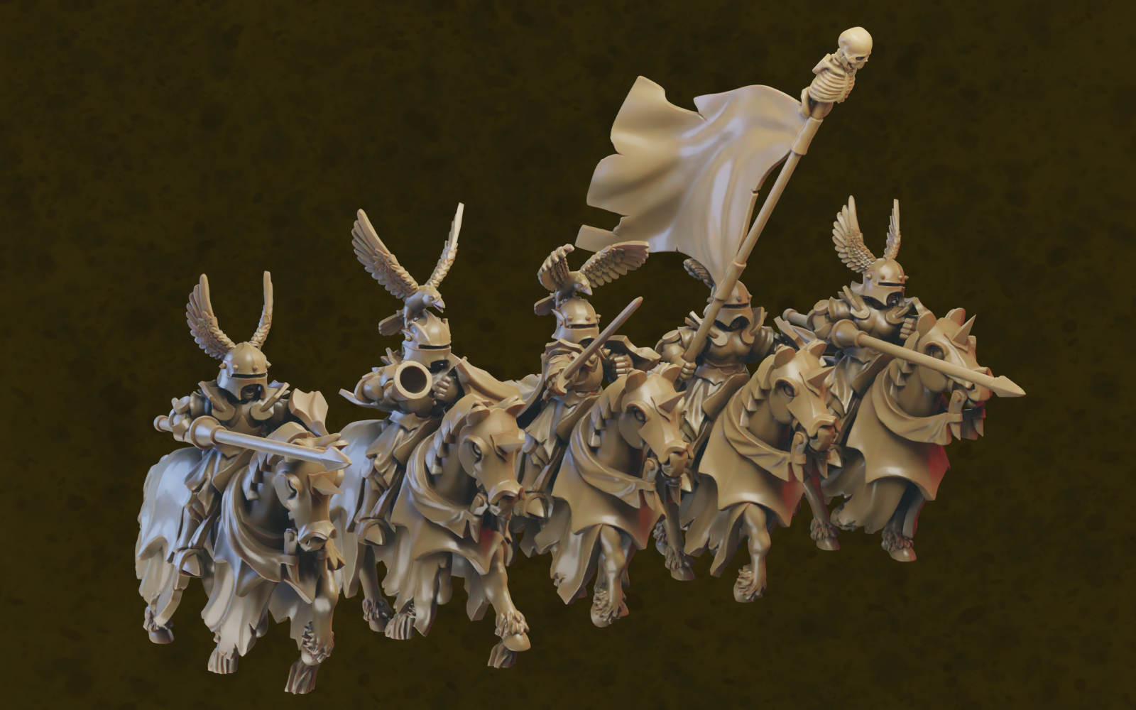 Vampire Cavalry miniatures (32mm, modular)