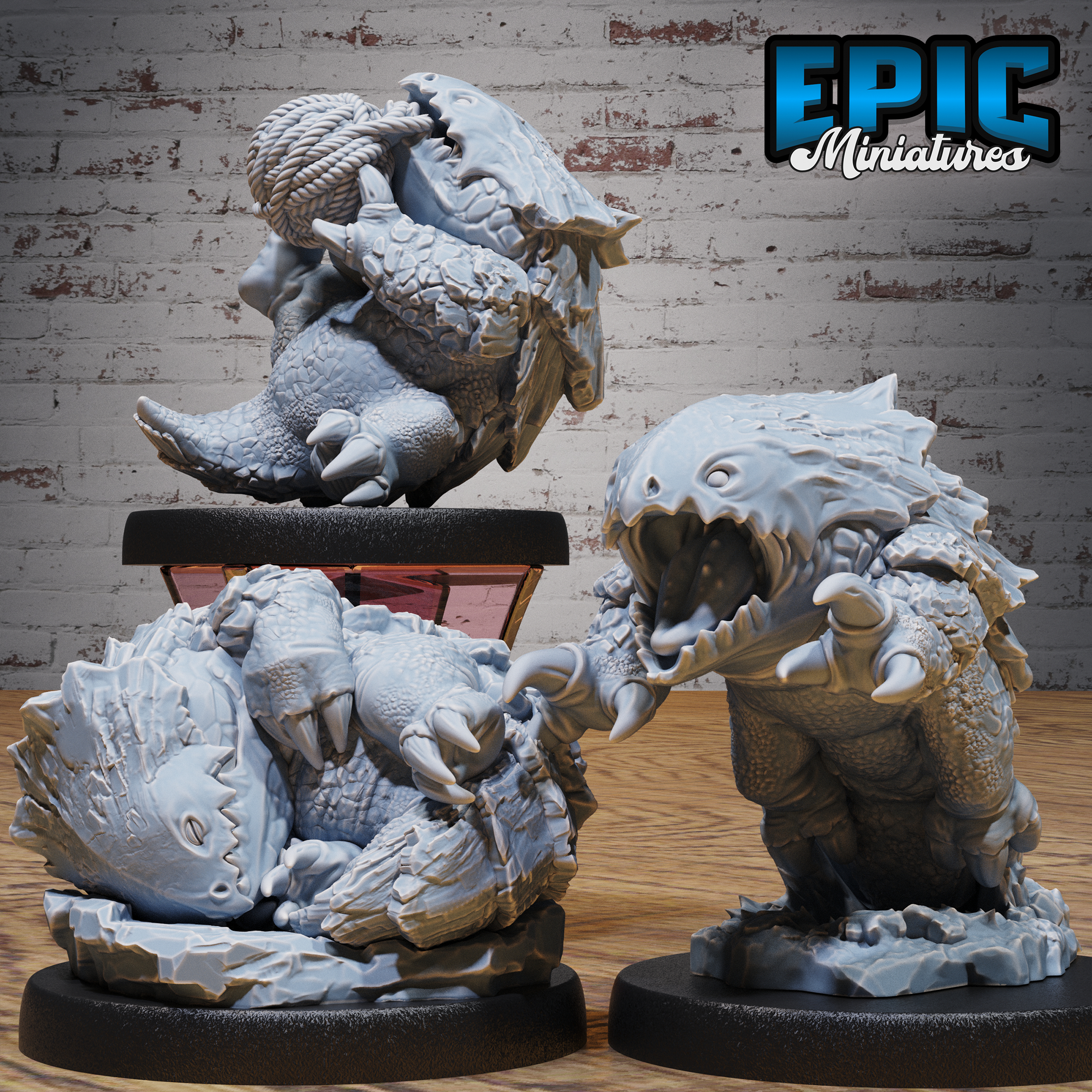 Baby Bulette Set / Landshark Beast / Magical Creature / Guard Drake / Burrowing Predator / Land Shark / Stone Wolf / Classic Mountain Monster