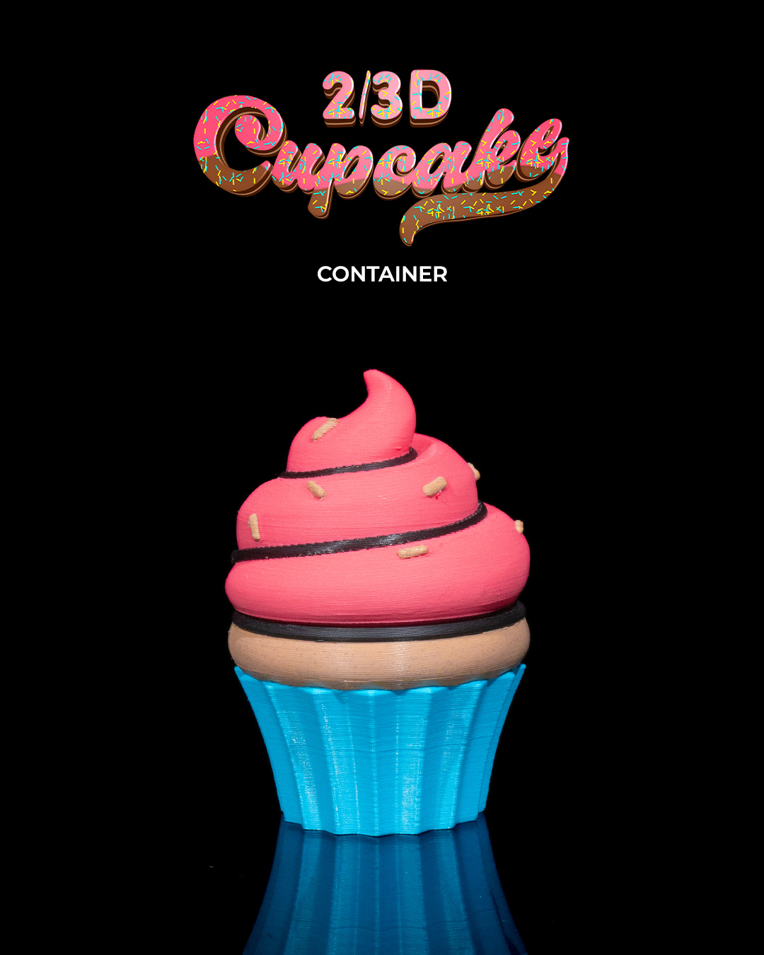 2/3D Cupcake Container