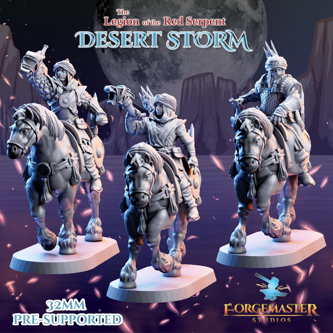 Mounted Desert Warhorn Warriors - Desert Shadow Warhorn Mount Poses