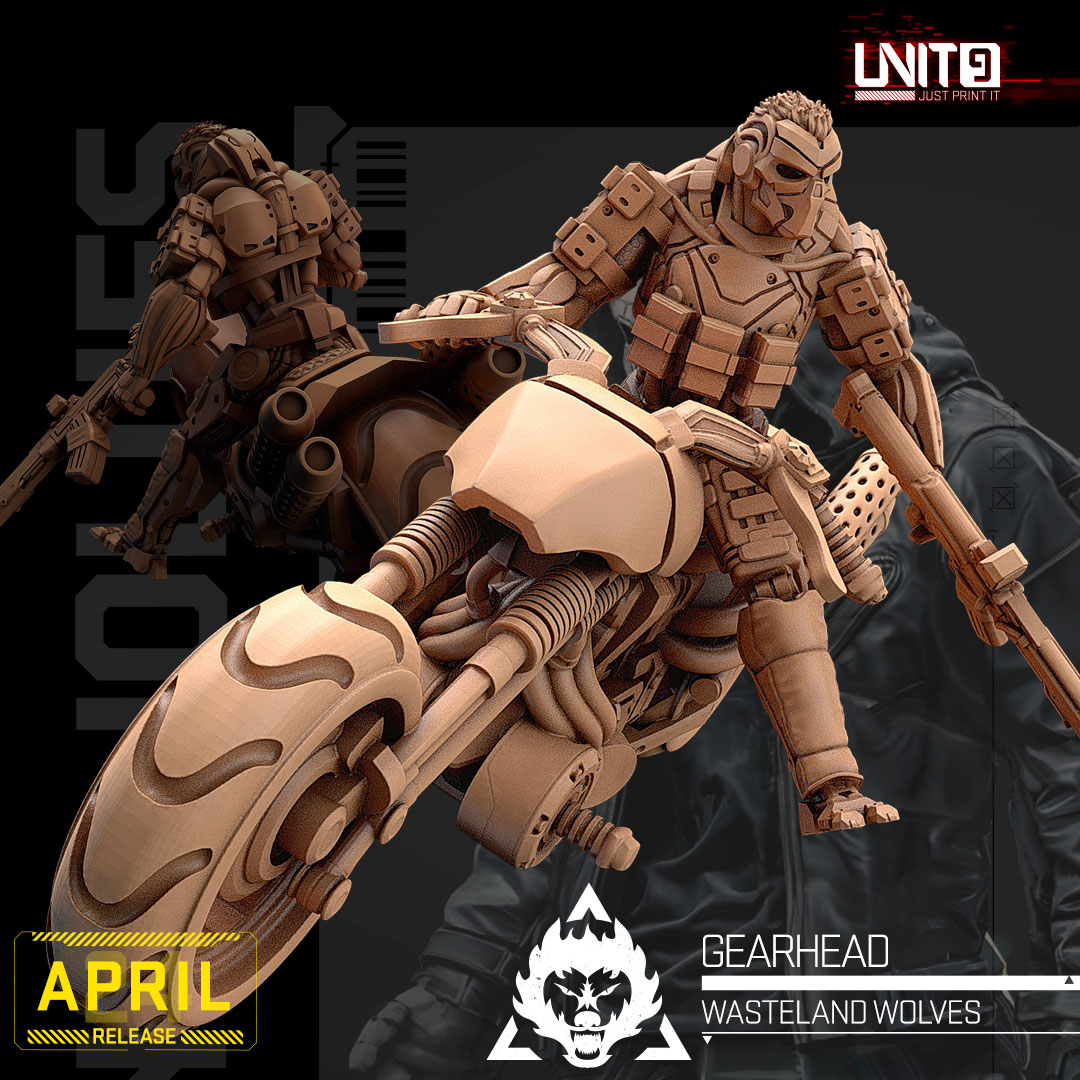 Cyberpunk - GearHead on motorbike - Wasteland Wolves