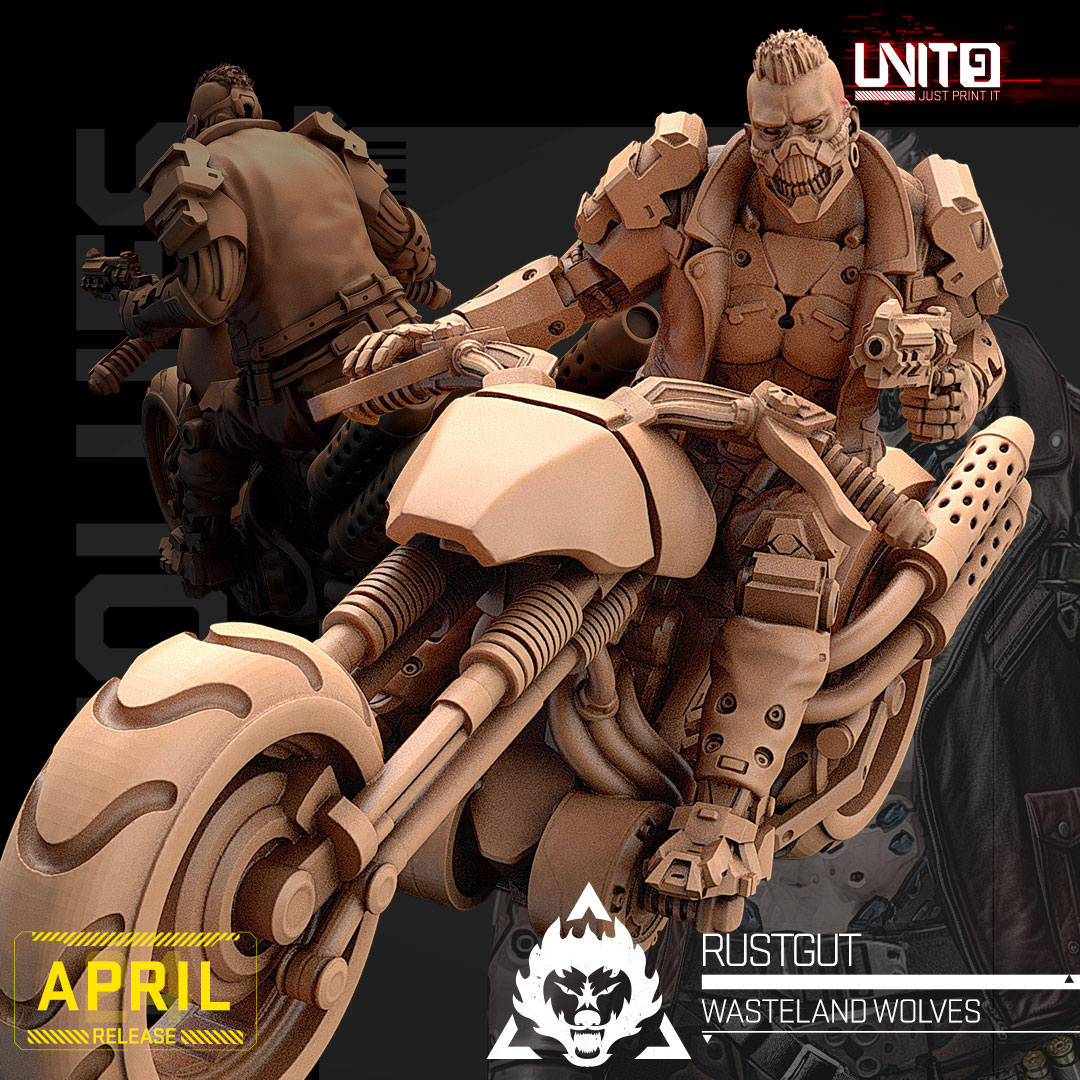 Cyberpunk - RusGut on motorbike - Wasteland Wolves