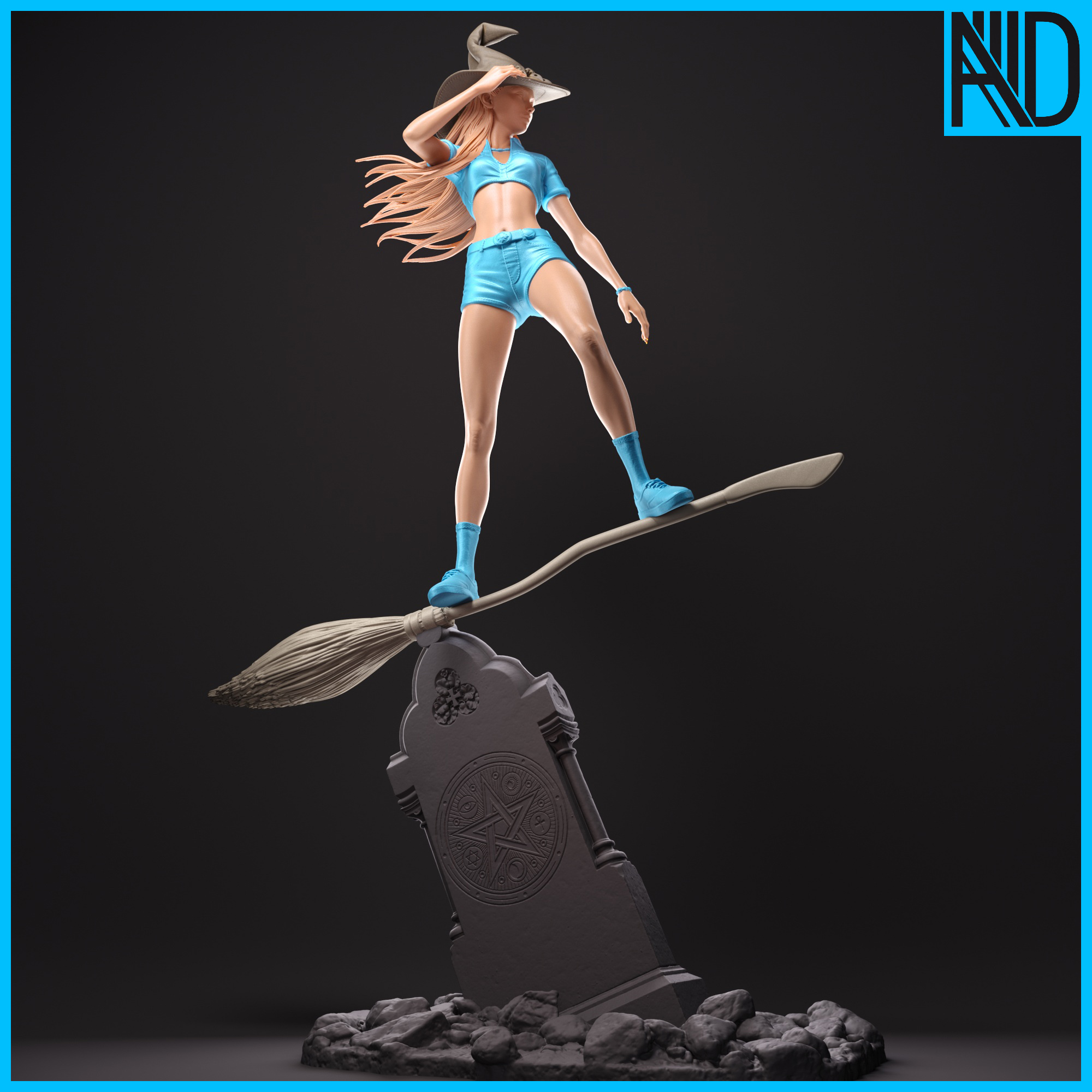 Witch on a broomstick