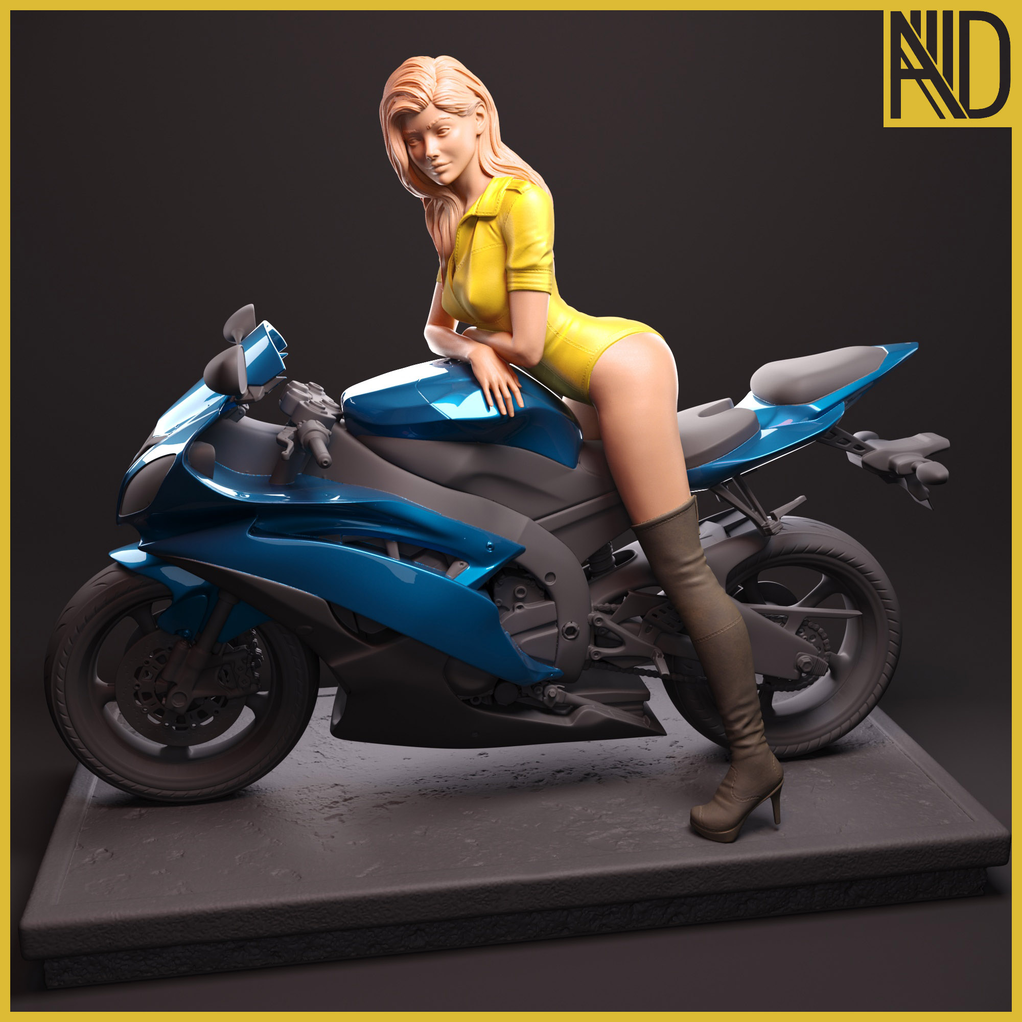 Girl and a motorcycle v2