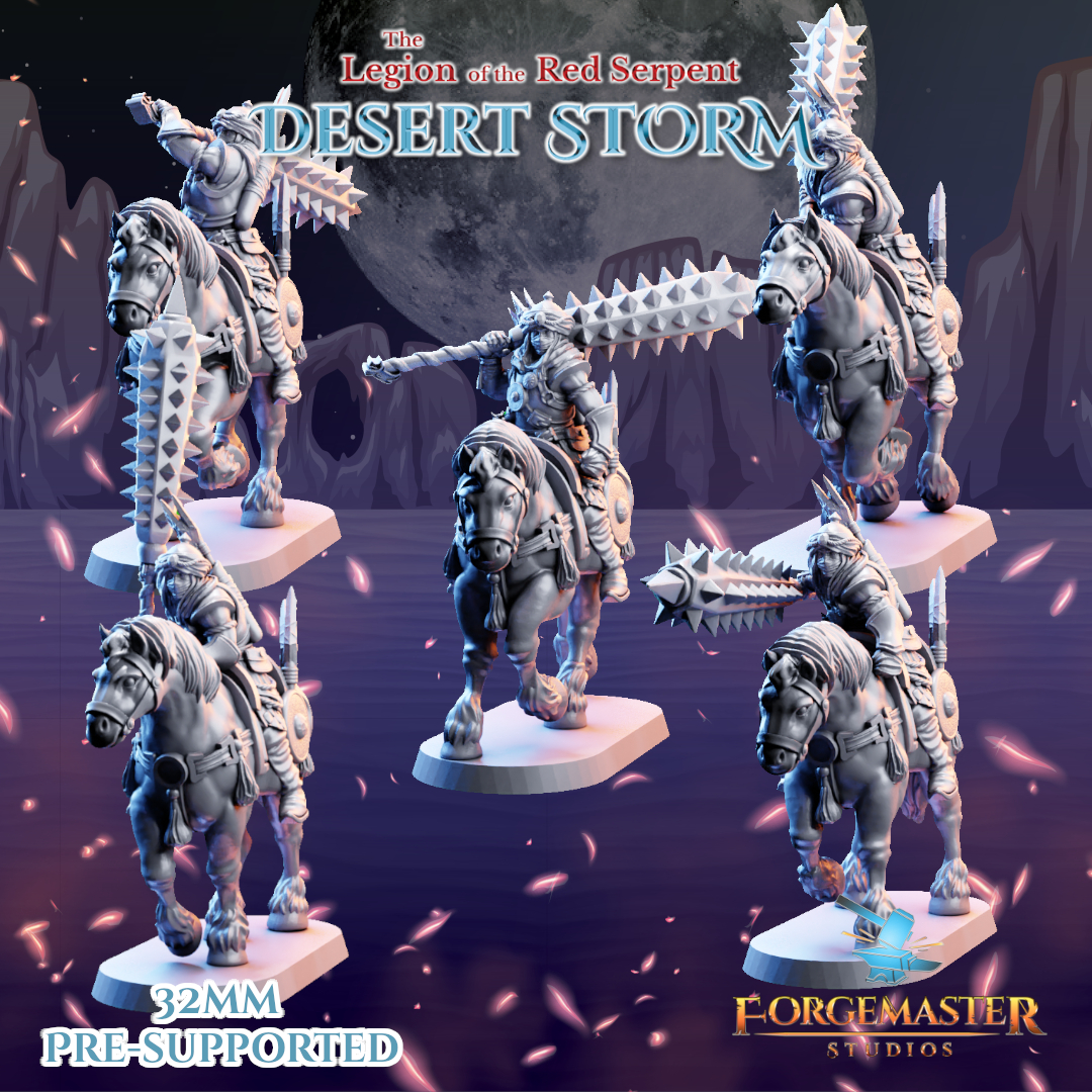 Mounted Desert Great Club Warriors - Desert Shadow Great Club Mount Poses