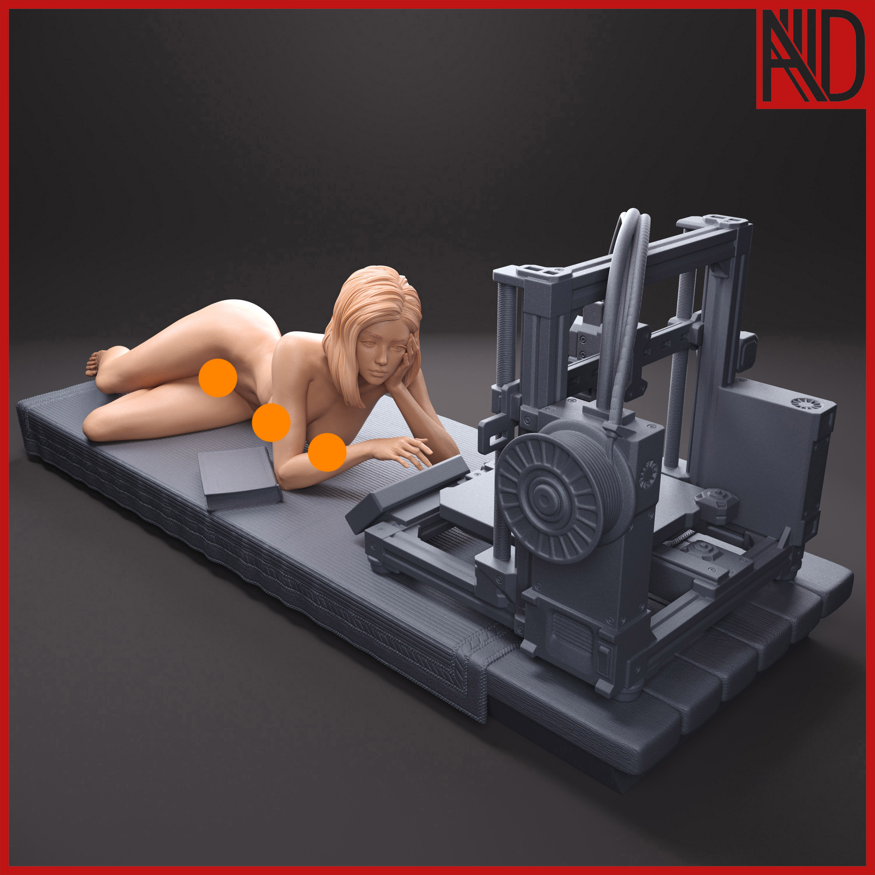 Girl and the 3d printer, v3