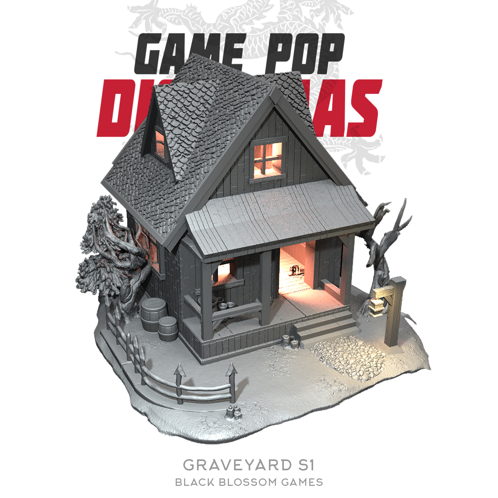 DRM020 Graveyard S1 Diorama :: Game Pop Dioramas :: Black Blossom Games