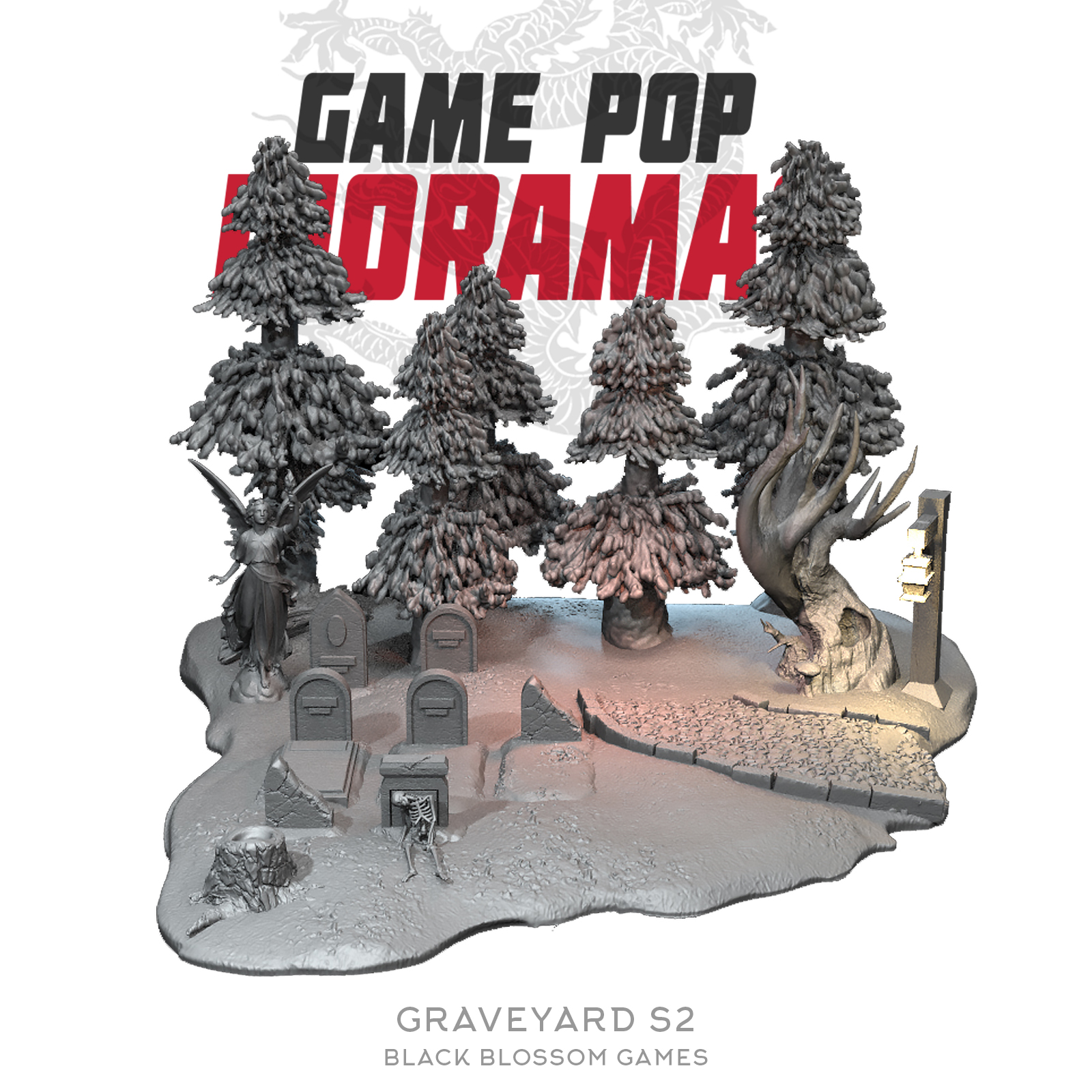 DRM020 Graveyard S2 Diorama :: Game Pop Dioramas :: Black Blossom Games