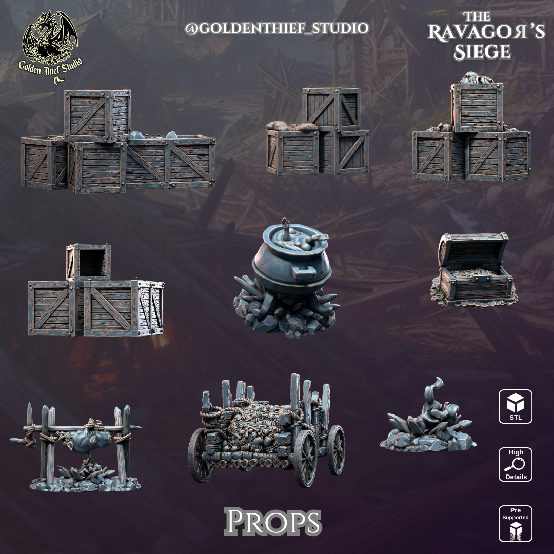 Camp Ravagor's Props | 3D Printable STL Props for Wargames & RPGs