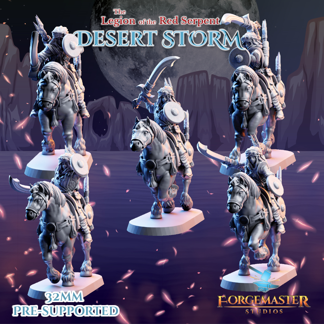 Mounted Desert Sword Warriors - Desert Shadow Sword Mount Poses