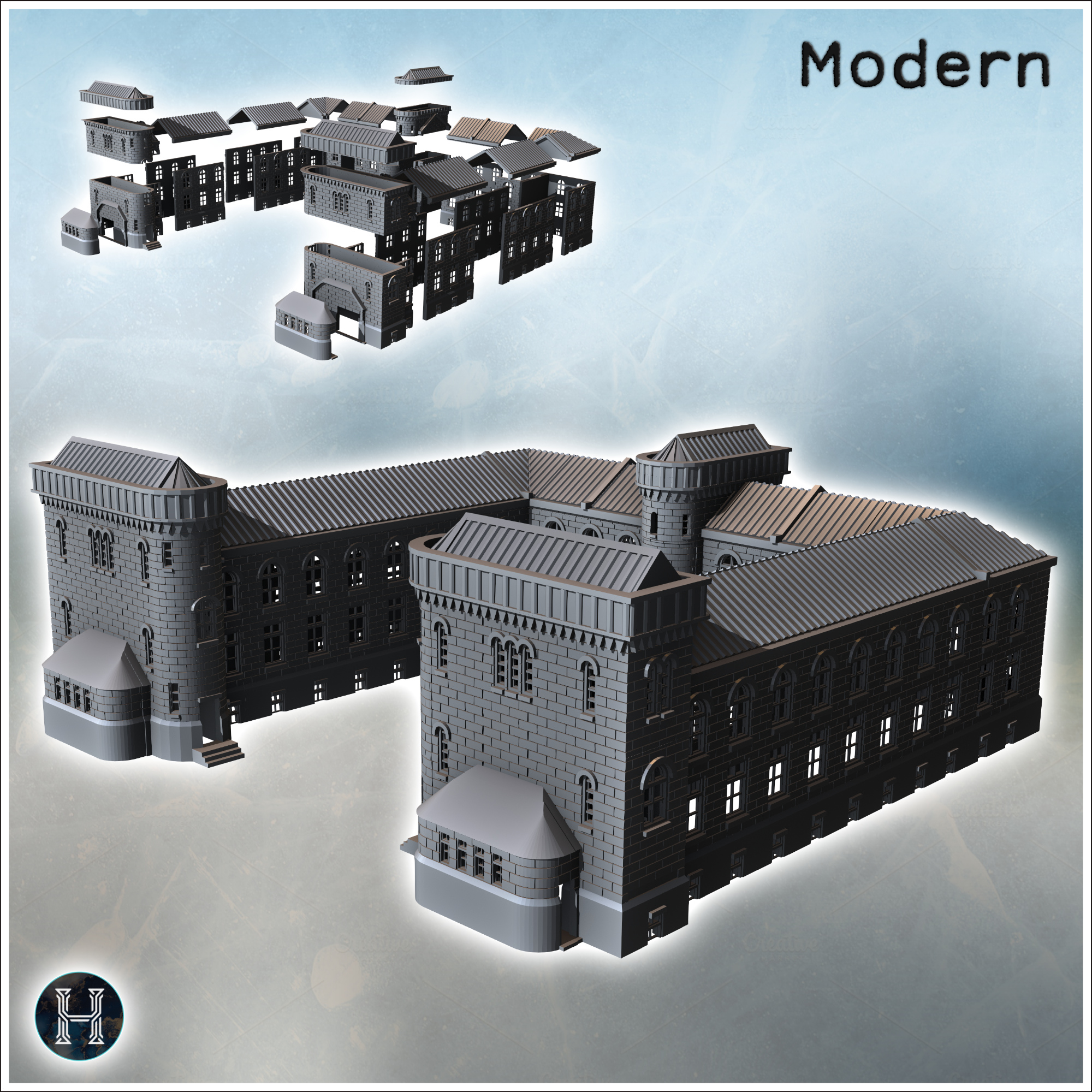 Commissar's House (Stalingrad, USSR) (intact version) (29) - Modern WW2 WW1 World War Diaroma Wargaming RPG Mini Hobby