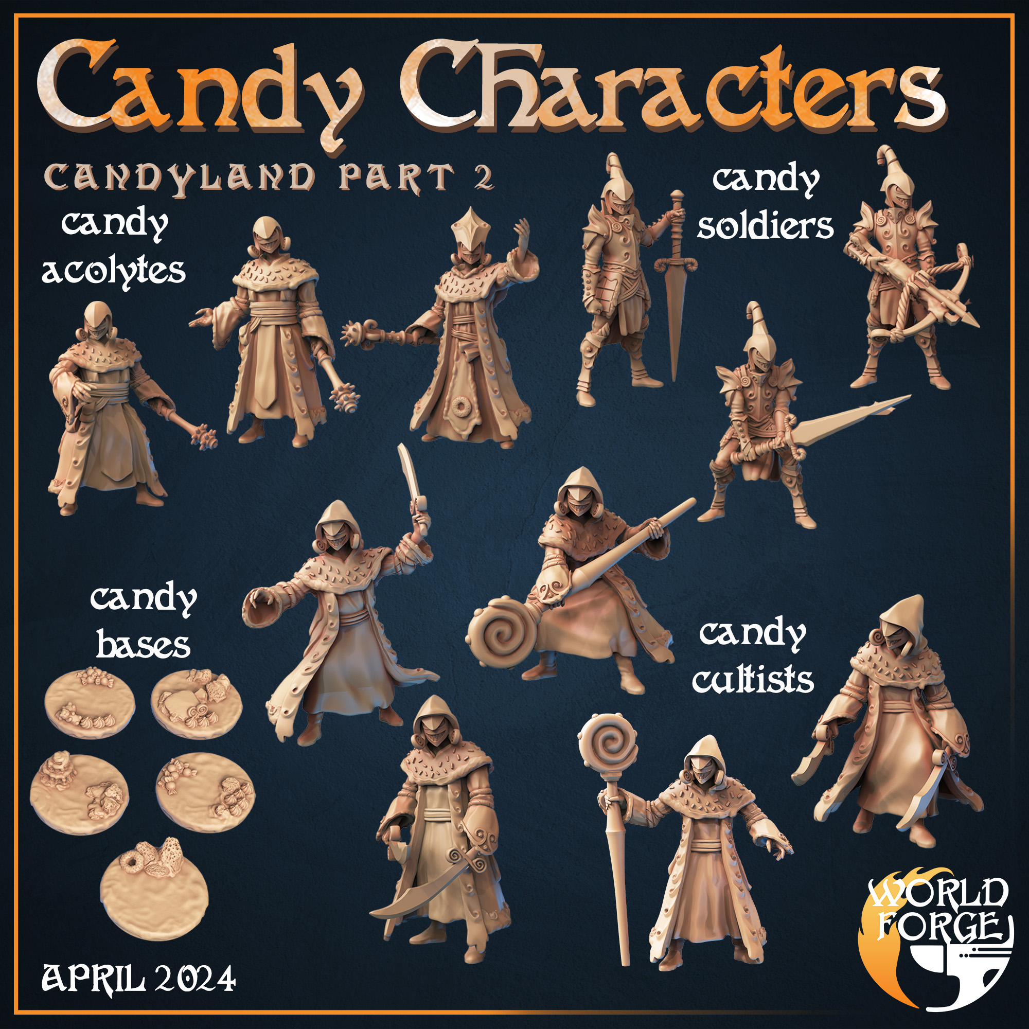 Candy Characters x11 + bases